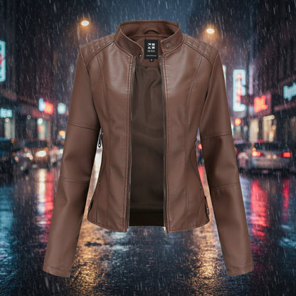 Women’s Classic Leather Jacket – Chic Streetwear Outerwear