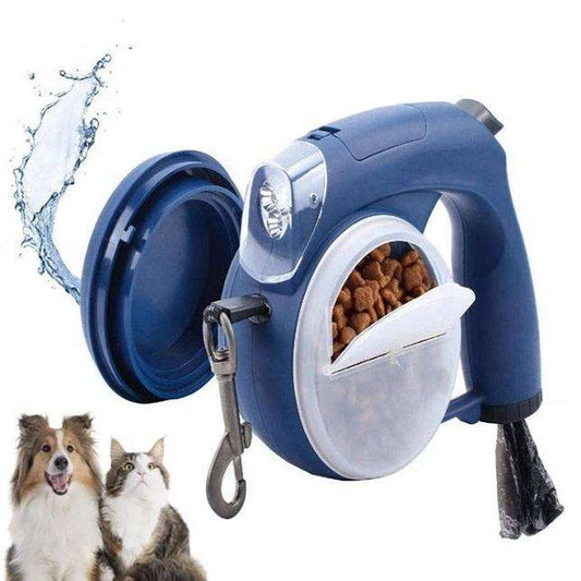 5 In 1 Multifunctional Dog Waterproof Automatic Led Retractable Leash with Poop Bag