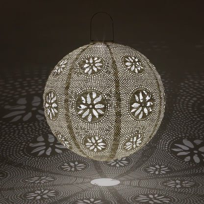Stella Luxe Globe Boho Pearl 18" LED Lantern (Battery Powered)