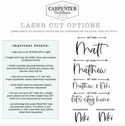 Personalized Custom Name Wood Sign in 27 Fonts