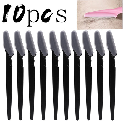 5/10/30/40 Pcs Eyebrow & Face Razor Set for Women and Men – Precision Hair Trimmer & Shaver with Protective Cover | Safe Facial Hair Remover