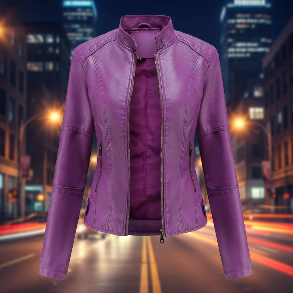 Women’s Classic Leather Jacket – Chic Streetwear Outerwear