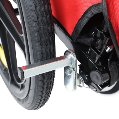 2-in-1 Double 2 Seat with 5-point safety harnesses Bicycle Bike Trailer Jogger Stroller for Kids Children Foldable Collapsible w/Pivot Front Wheel, Storage Bag