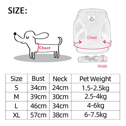 Cat Dog Pet Harness Adjustable Control Vest Dogs Reflective S M L XL Leash