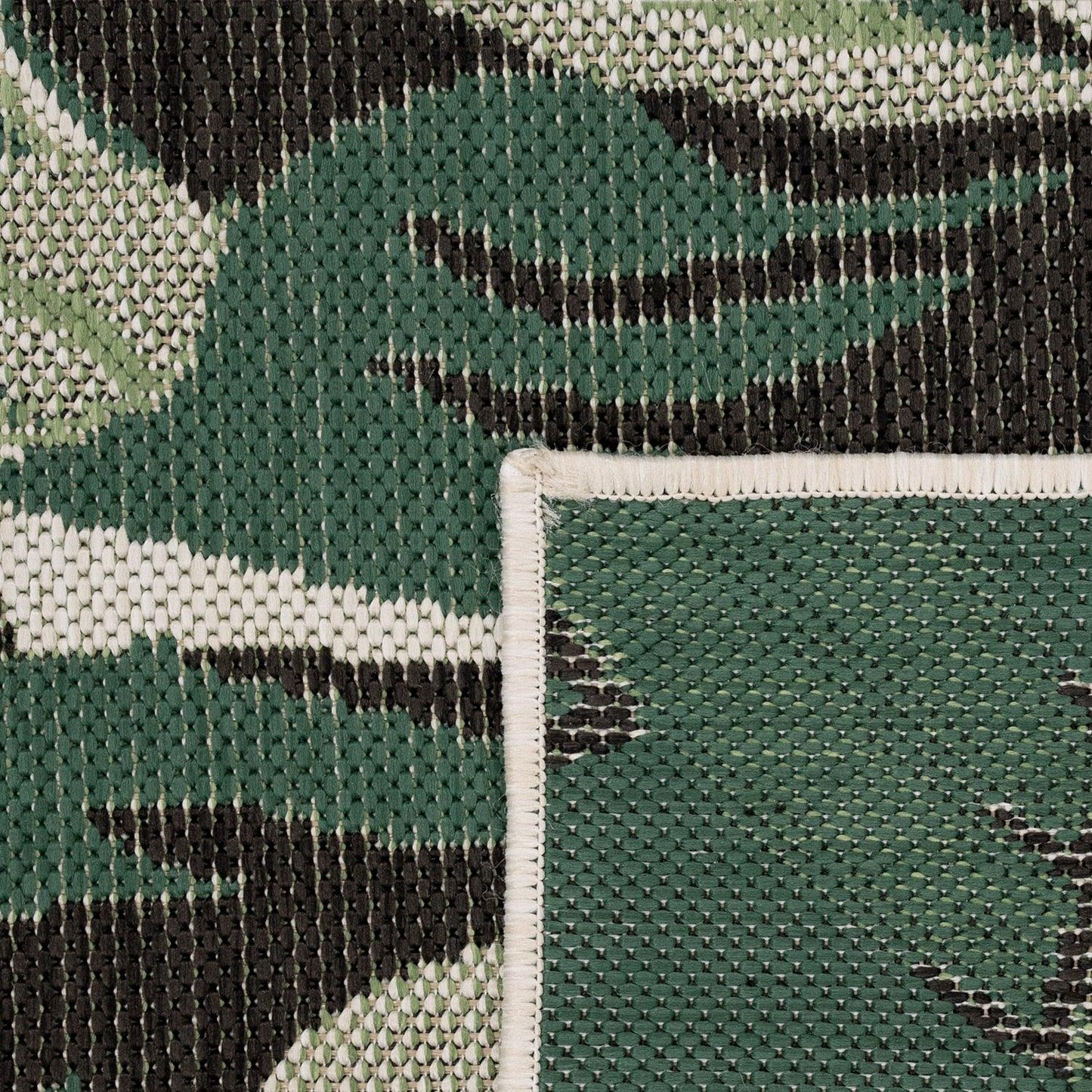 In- & Outdoor Rug Ostende for Patio Jungle Design - Green Beige