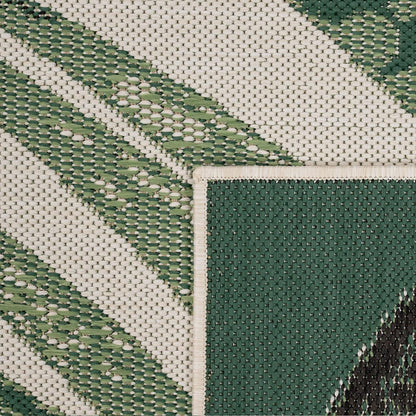 Outdoor Rug Ostende Palm Leaf Design Waterproof - Beige Green